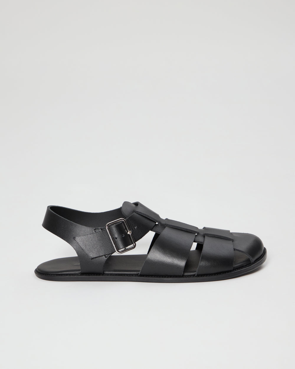 Khady Fisherman Sandals in Black Leather