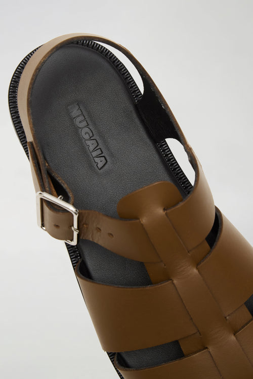 Khady Fisherman Sandals in Dark Pecan Leather