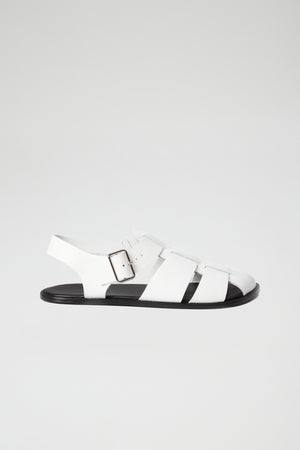 Khady Fisherman Sandals in White Leather