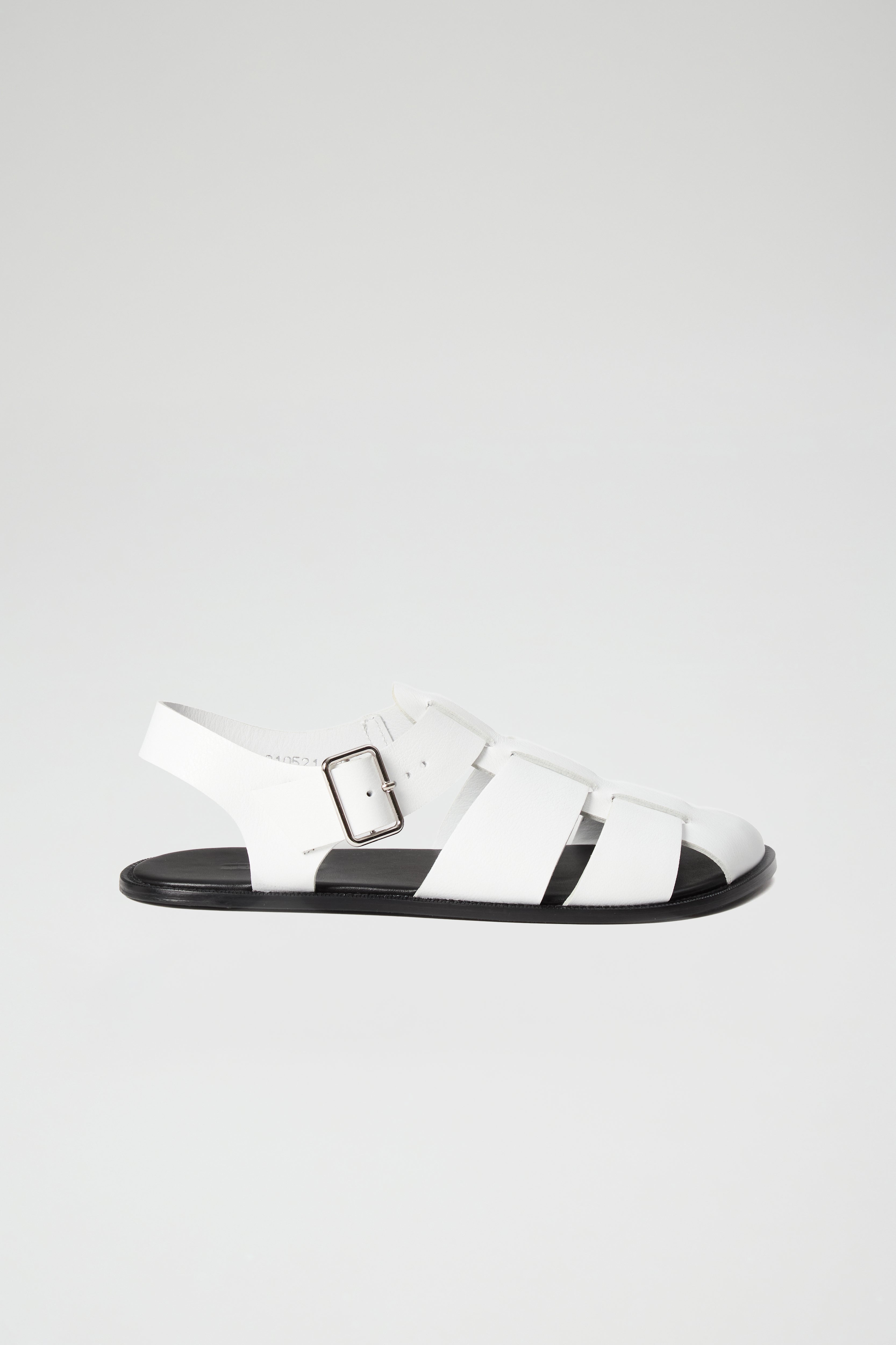 Khady Fisherman Sandals in White Leather