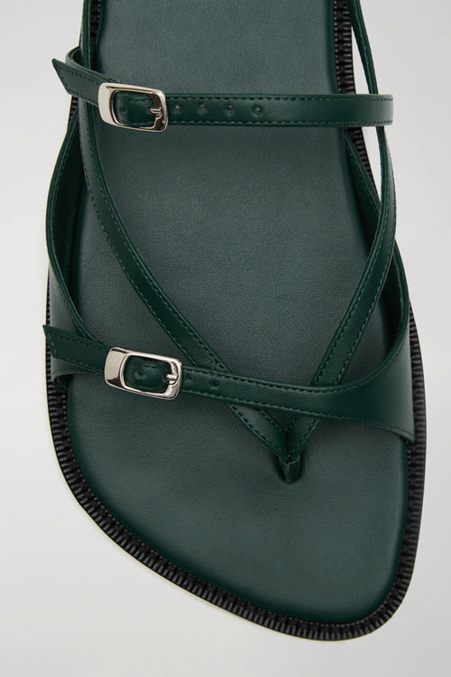 Ria Thong Straps Sandals in Pine Leather