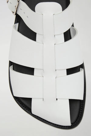 Khady Fisherman Sandals in White Leather