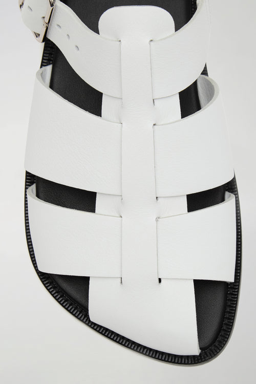 Khady Fisherman Sandals in White Leather