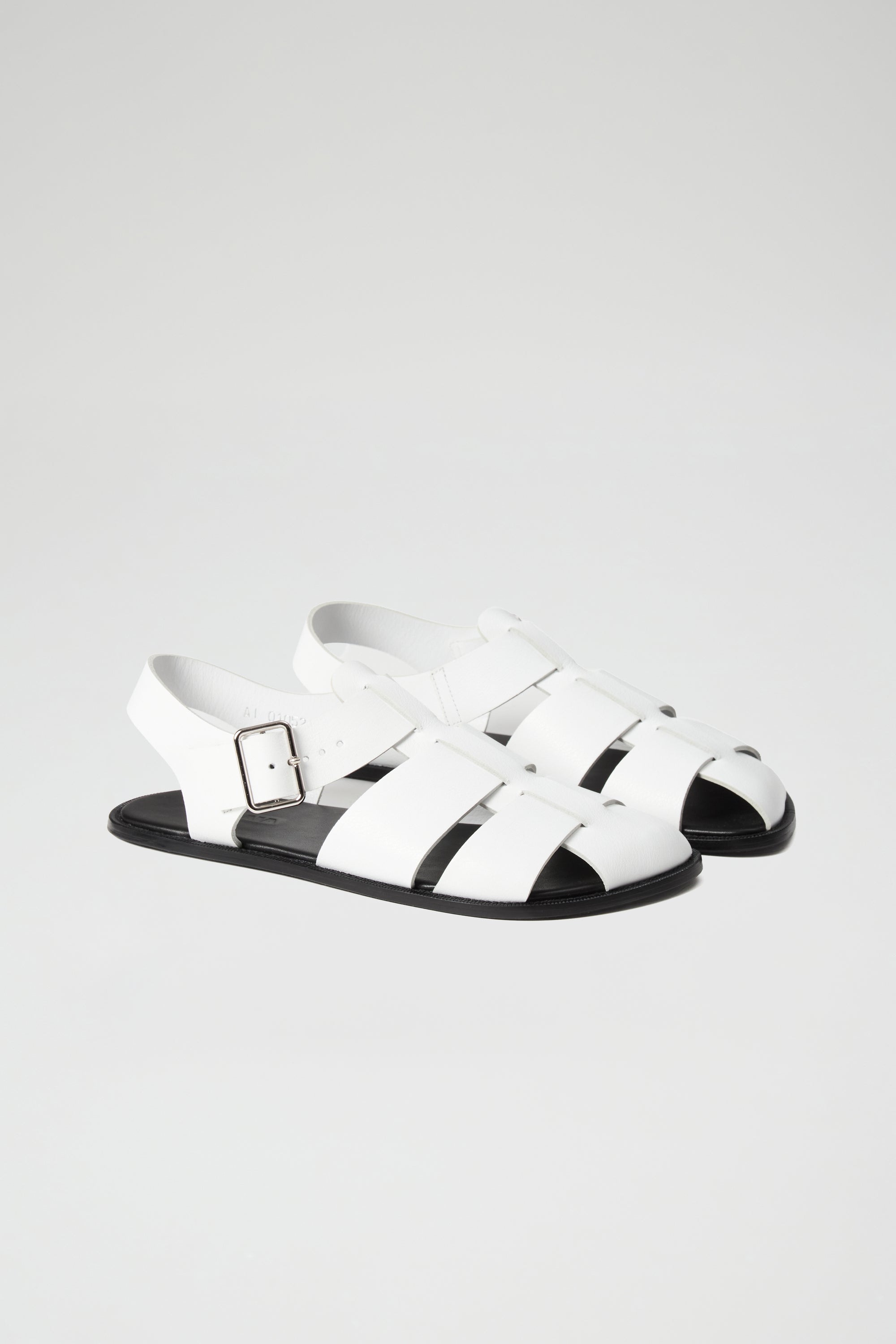 Khady Fisherman Sandals in White Leather