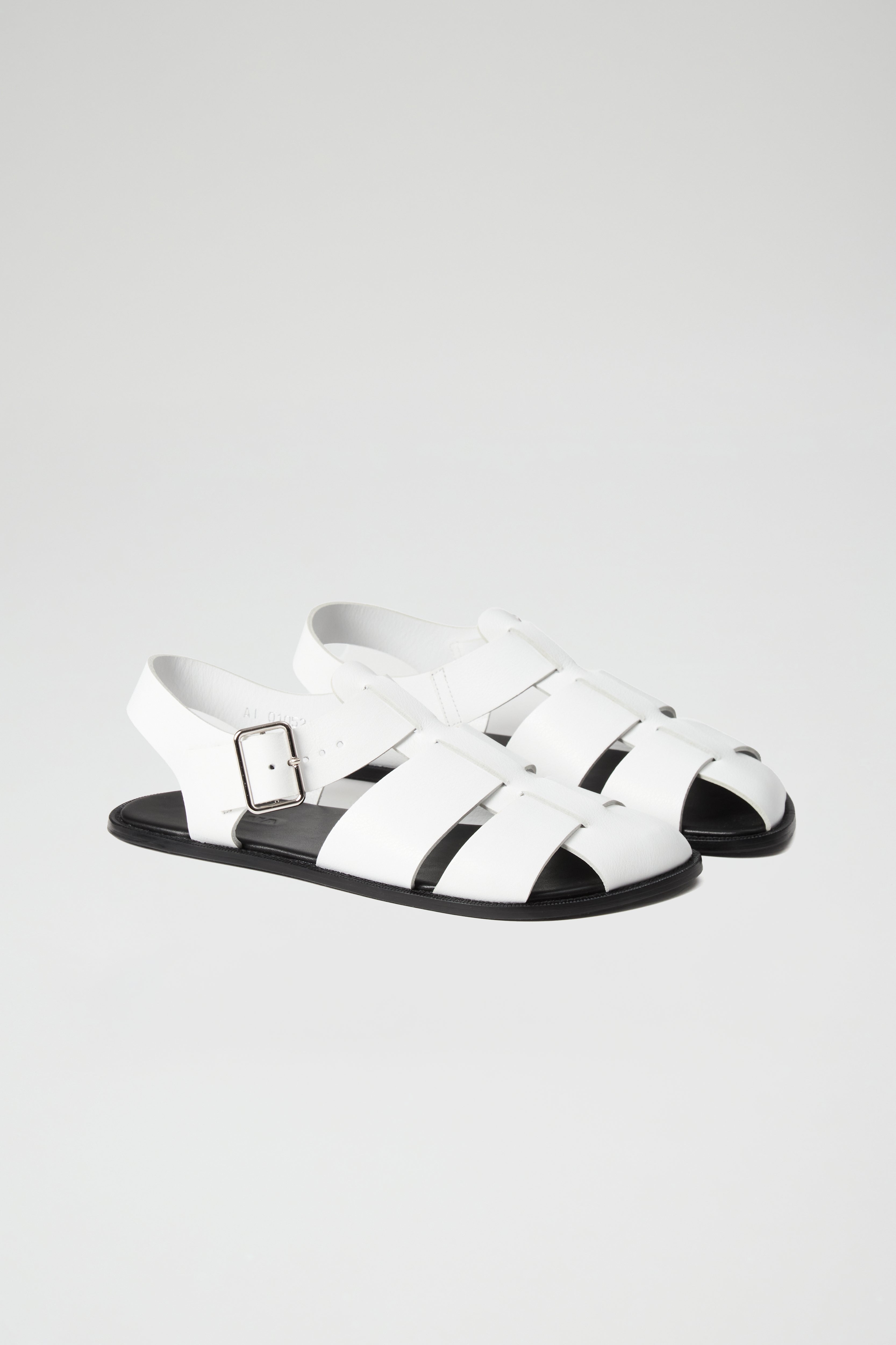 Khady Fisherman Sandals in White Leather