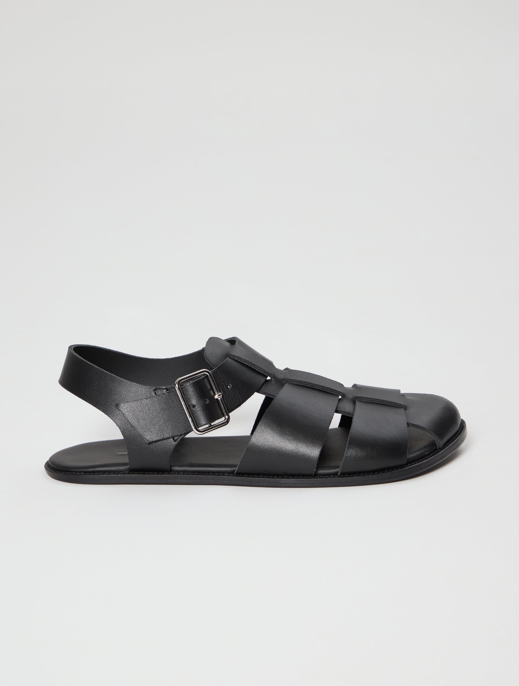 Khady Fisherman Sandals in Black Leather