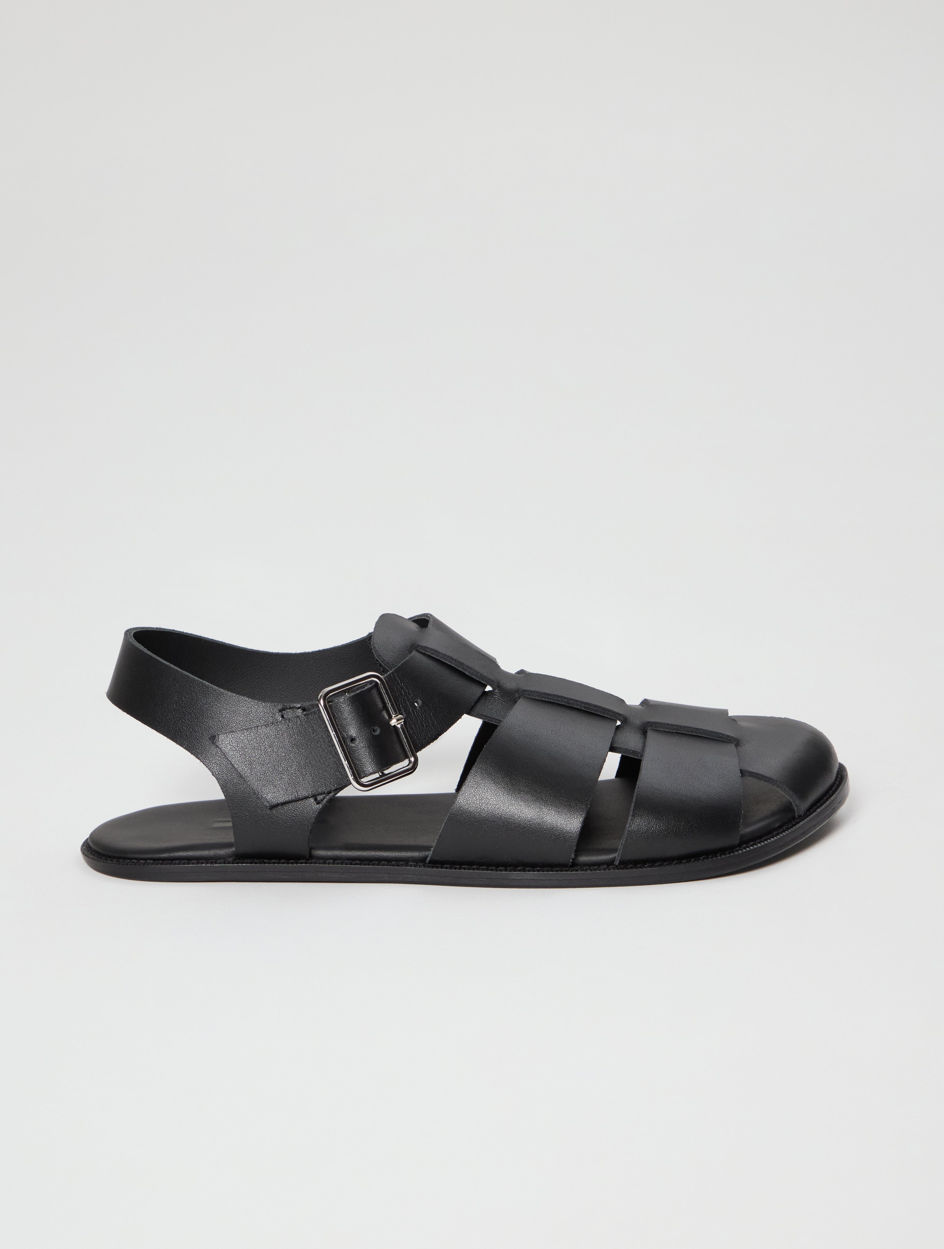Khady Fisherman Sandals in Black Leather