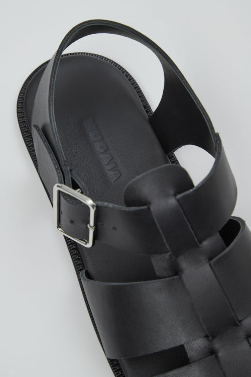 Khady Fisherman Sandals in Black Leather