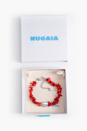 Red Platy Silver Anklet