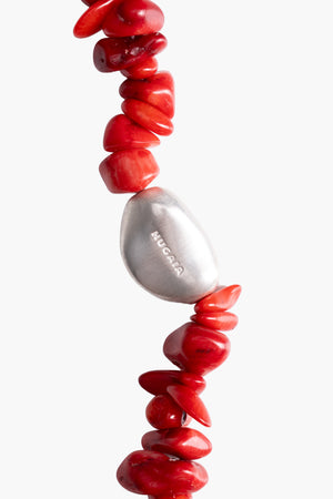 Red Platy Silver Anklet